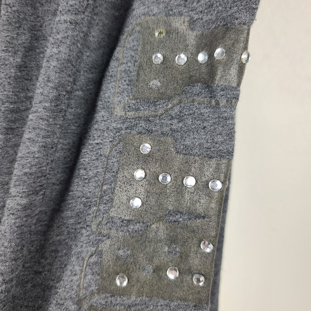 Vtg Y2K 2000 VS Pink 1986 University Gray Rhinestone Loungepants Sweatpants XS - Picture 11 of 16